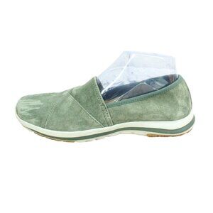 LL Bean Green Nubuck Back Cove Stretch Slip-On Flat Shoes Size 7 M